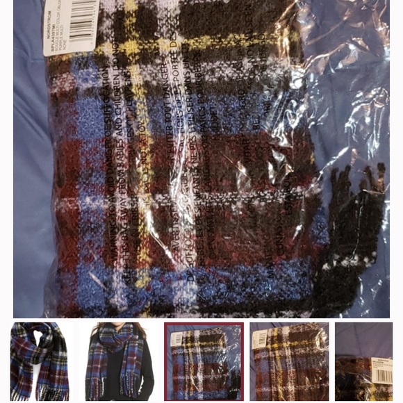 Multicolored Boucle Large Scarf - Picture 4 of 4